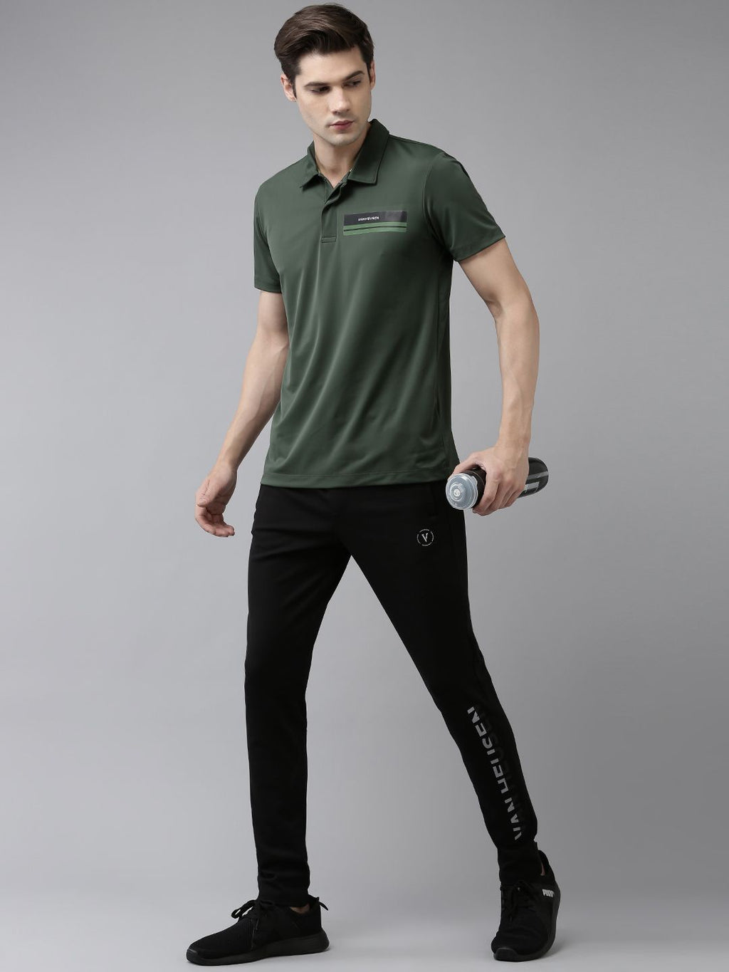  Van Heusen Flex Men Brand Name Printed Detail Slim Fit Track Pants