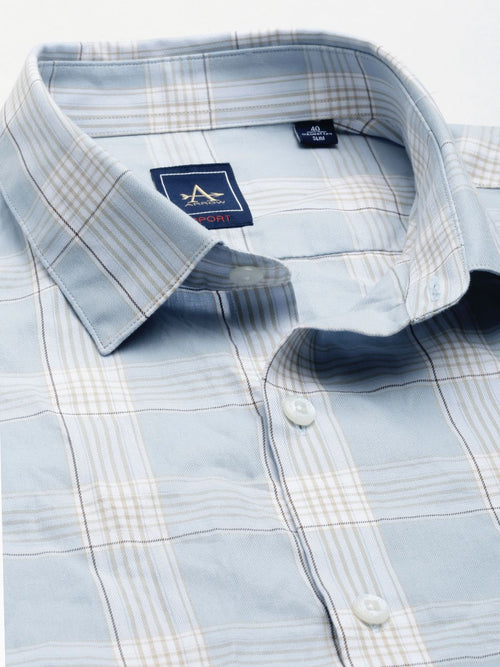  Arrow Sport Manhattan Slim Fit Checked Pure Cotton Casual Shirt