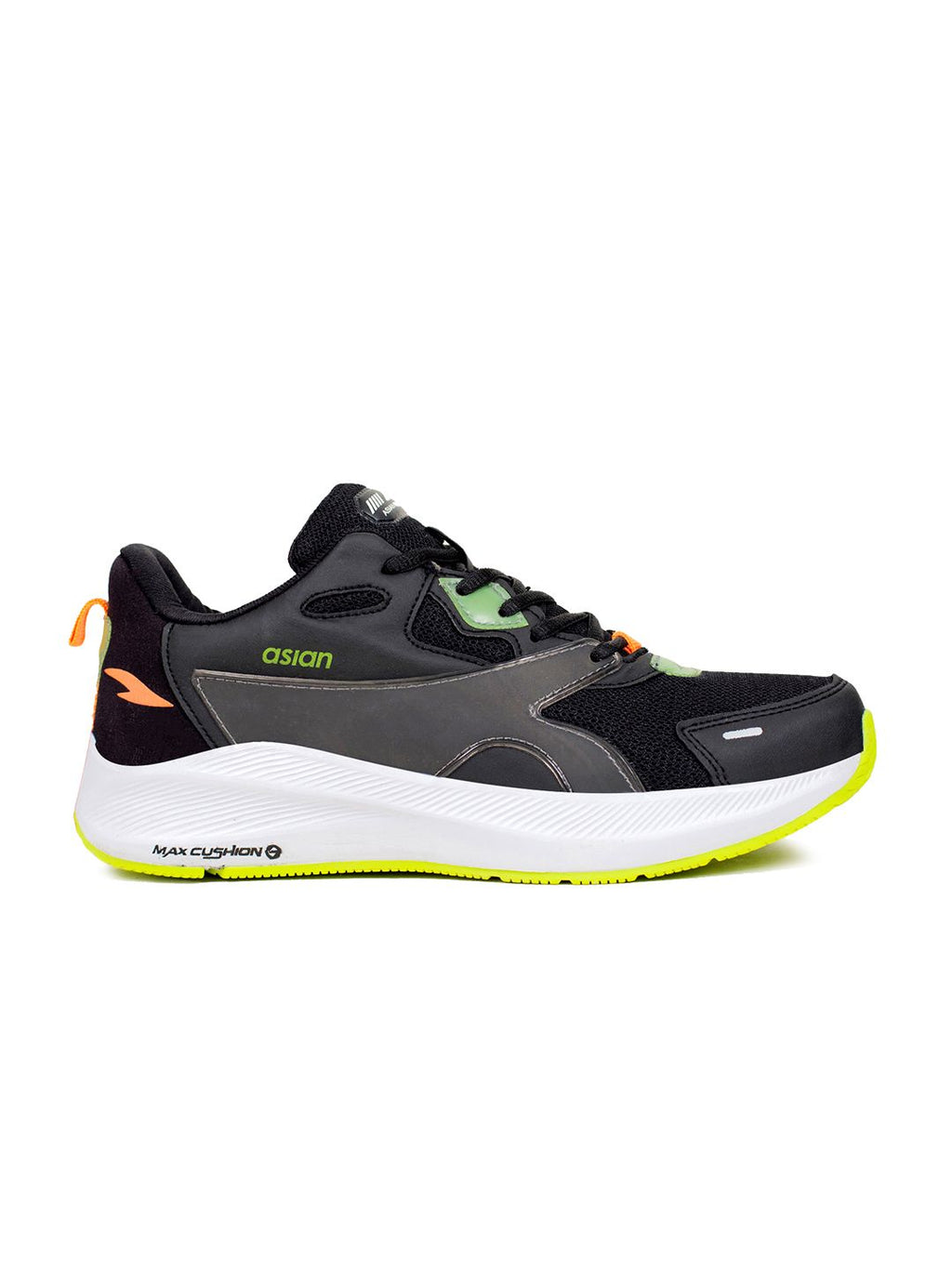  ASIAN Men Black Mesh Running Non-Marking Shoes