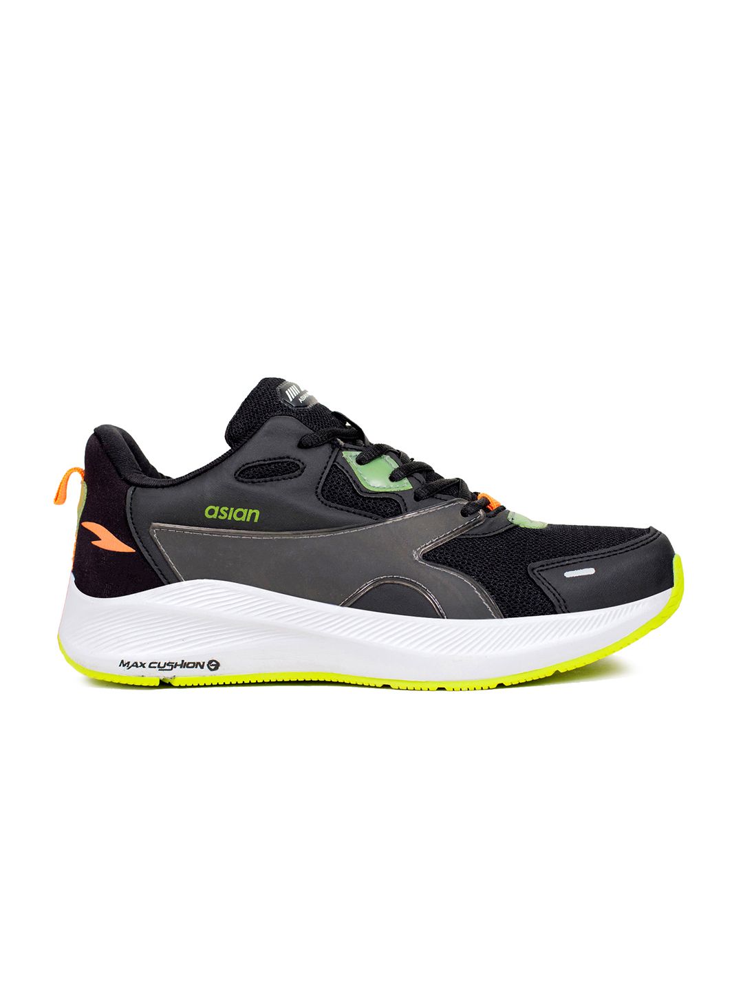  ASIAN Men Black Mesh Running Non-Marking Shoes