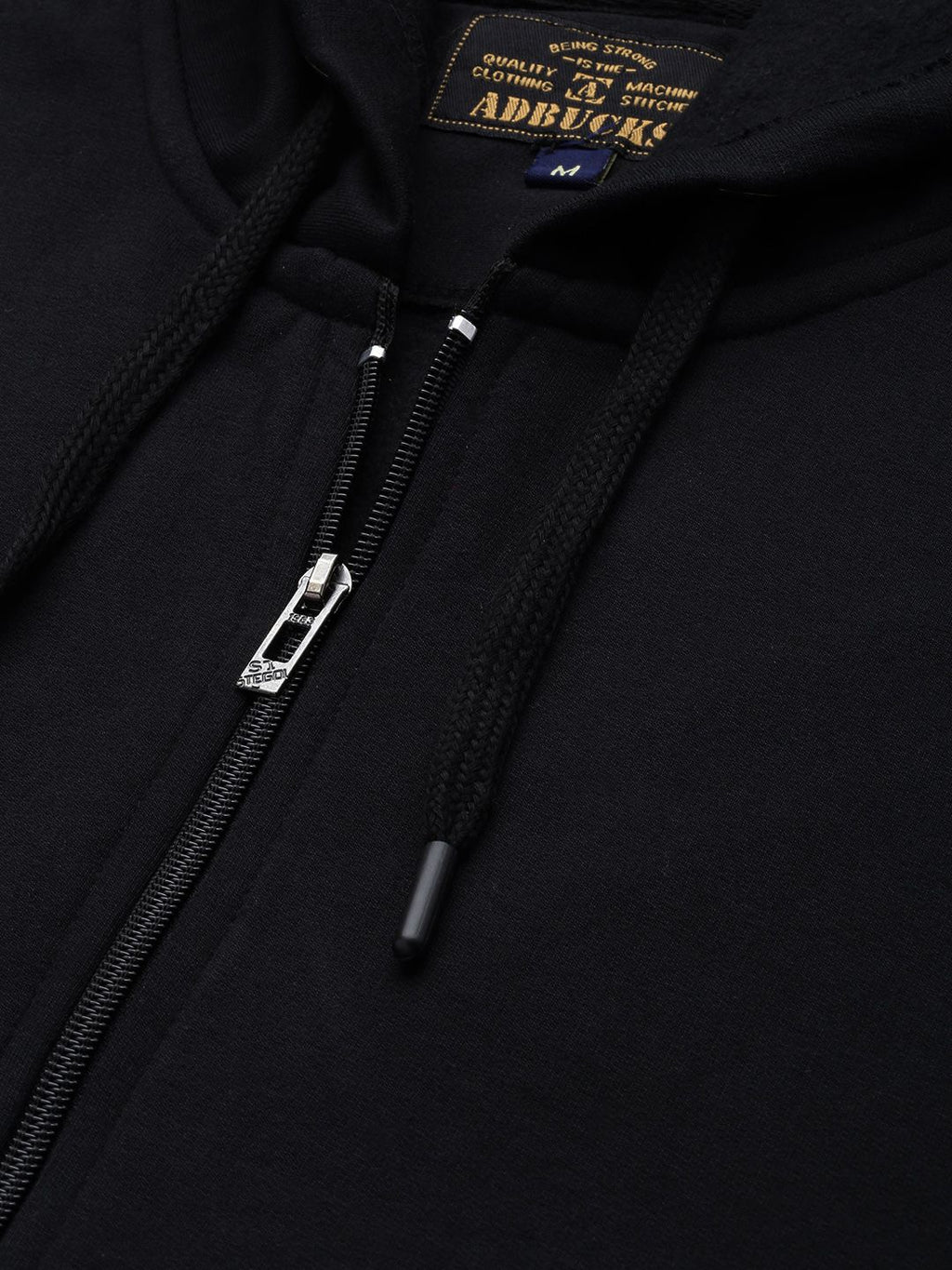  ADBUCKS Men Black Hooded Sweatshirt