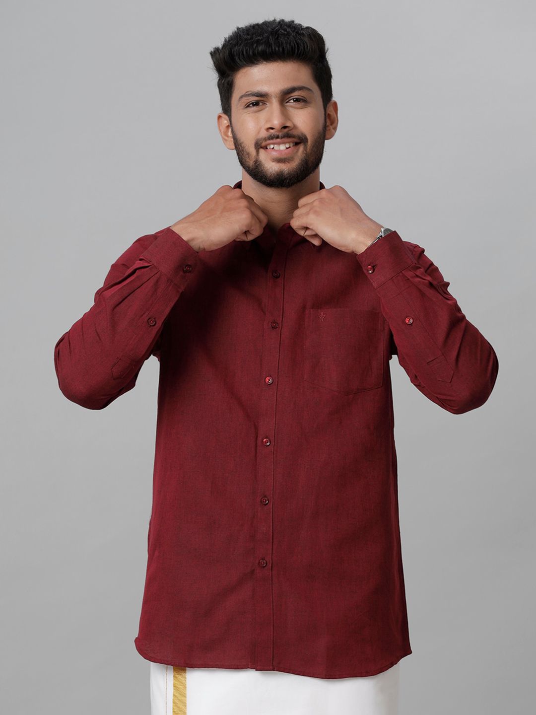  Ramraj Spread Collar Casual Linen Shirt