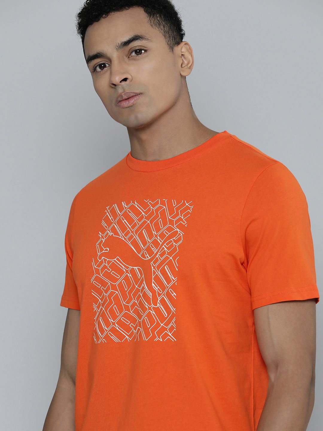  Puma Men GRAPHICS Cat Printed Pure Cotton Regular FitT-shirt
