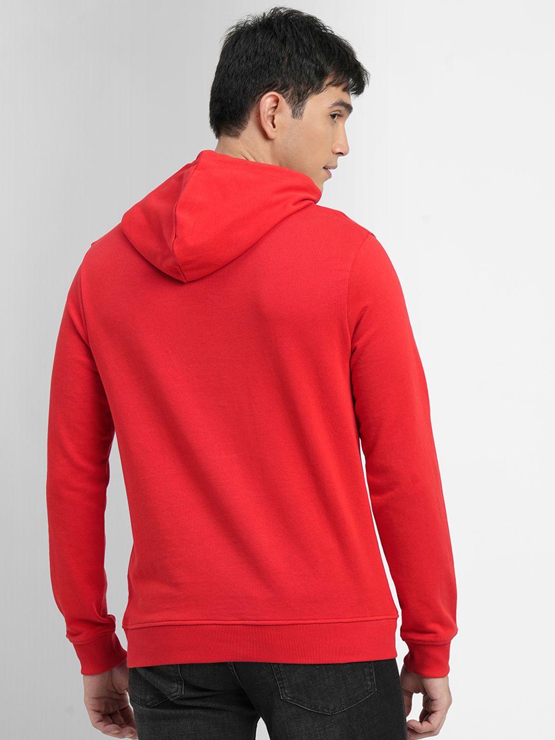  Jack & Jones Men Red Printed Hooded Sweatshirt