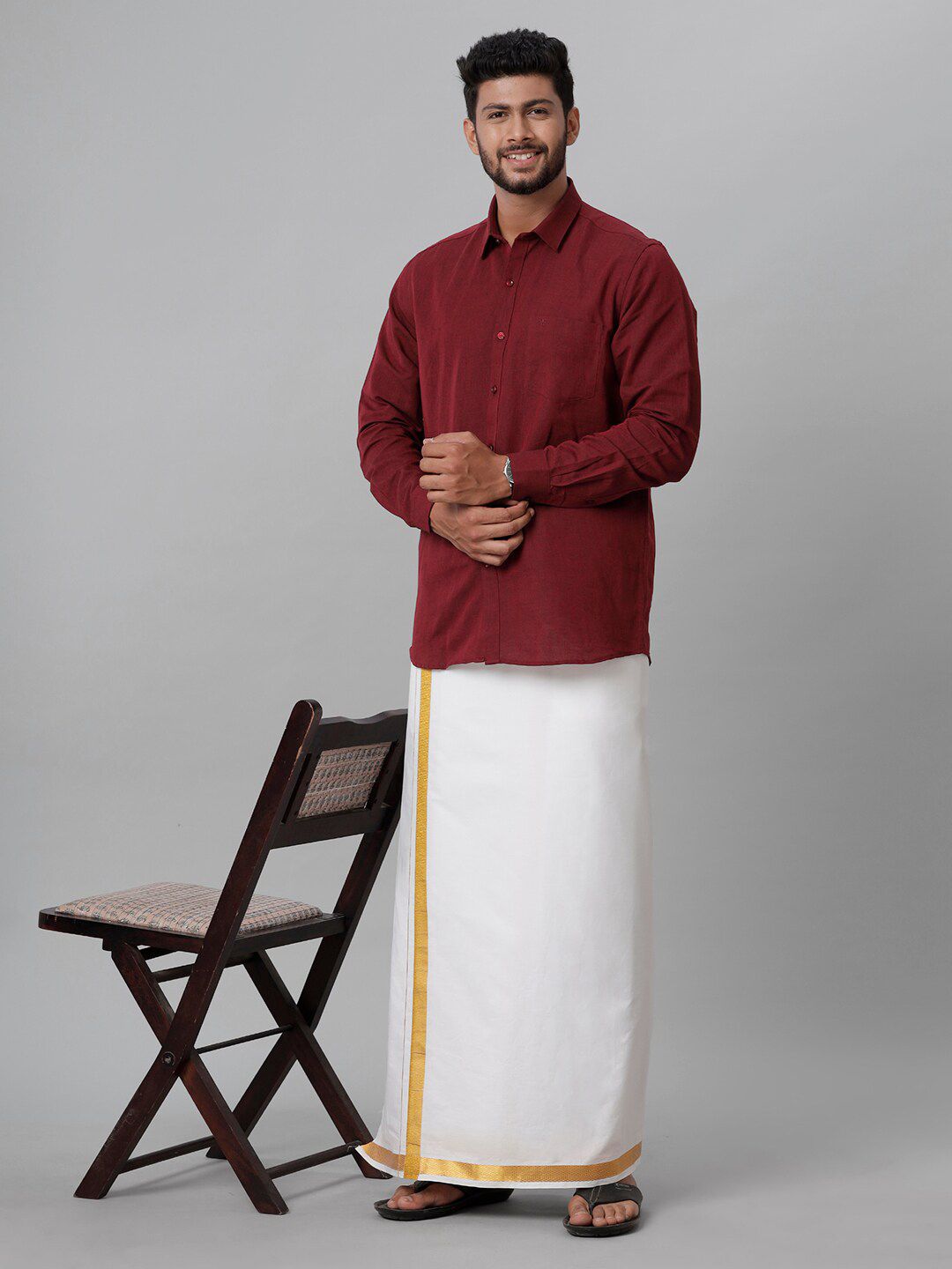  Ramraj Spread Collar Casual Linen Shirt