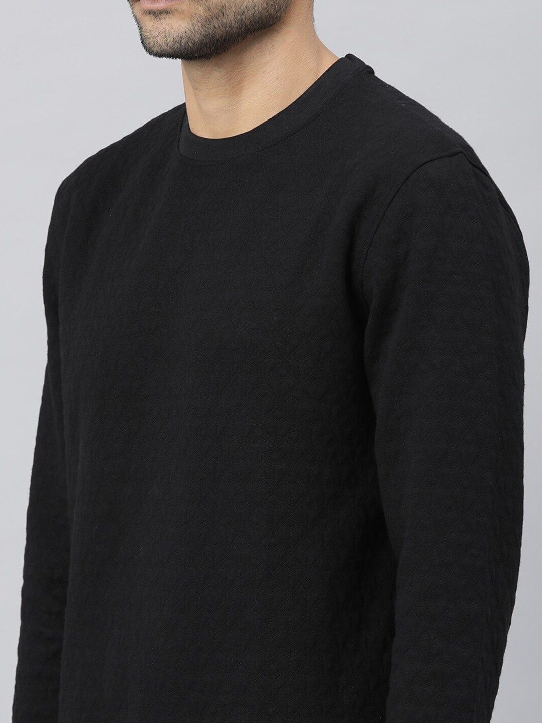  RARE RABBIT Men Black Solid Sweatshirt