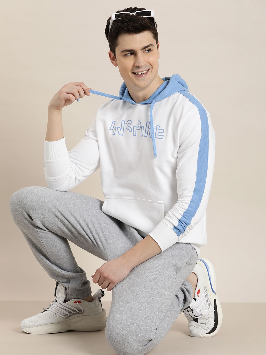  HERE&NOW Printed Hooded Pure Cotton Sweatshirt