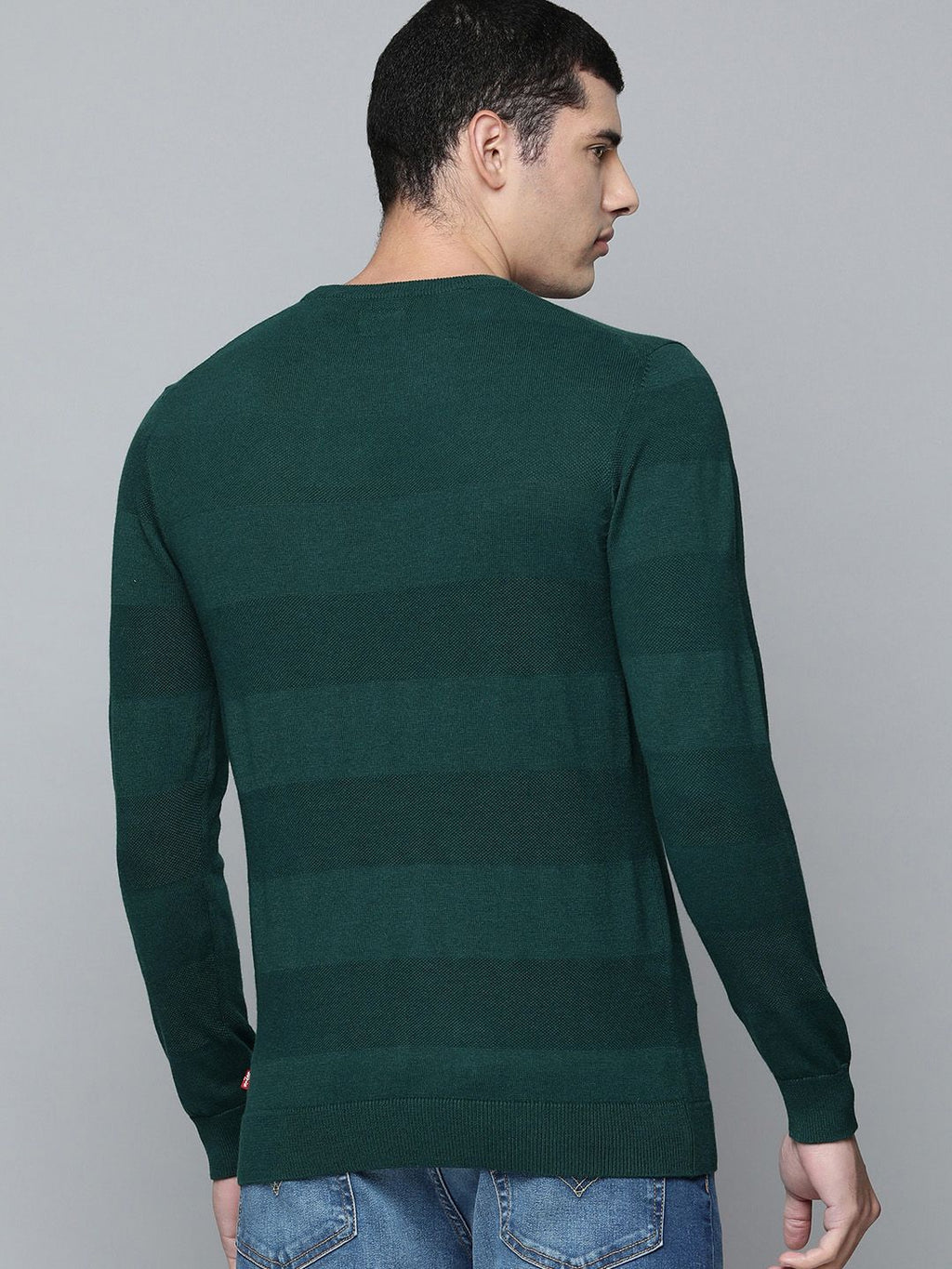  Levis Men Green Striped Sweatshirt