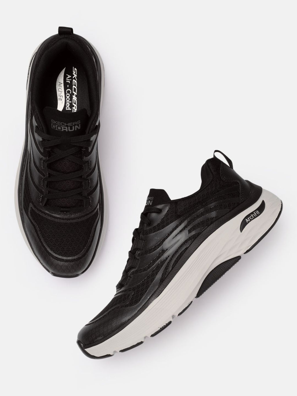  Skechers Men Black MAX CUSHIONING ARCH FIT - ENIGMA Running Shoes