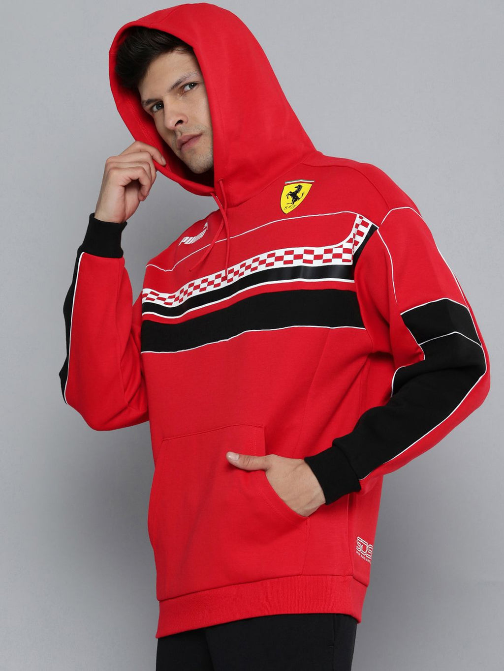  PUMA Motorsport Men Brand Logo Printed Hooded Ferrari Race SDS Regular Fit Sweatshirt