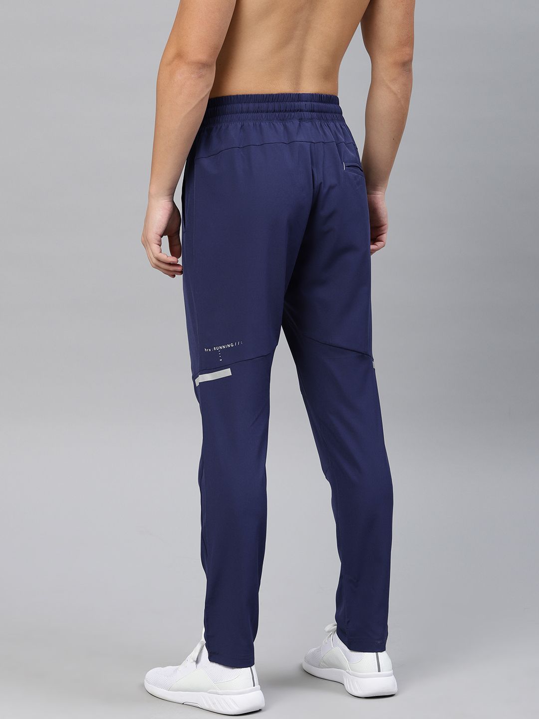 HRX By Hrithik Roshan Men Blue Solid Slim Fit Rapid-Dry Running Track Pants
