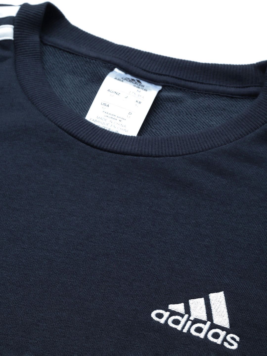  ADIDAS Men Navy Blue 3-Striped FT Sweatshirt