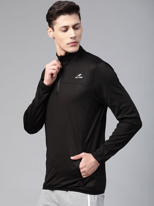  Alcis Men Black Solid Training Sweatshirt