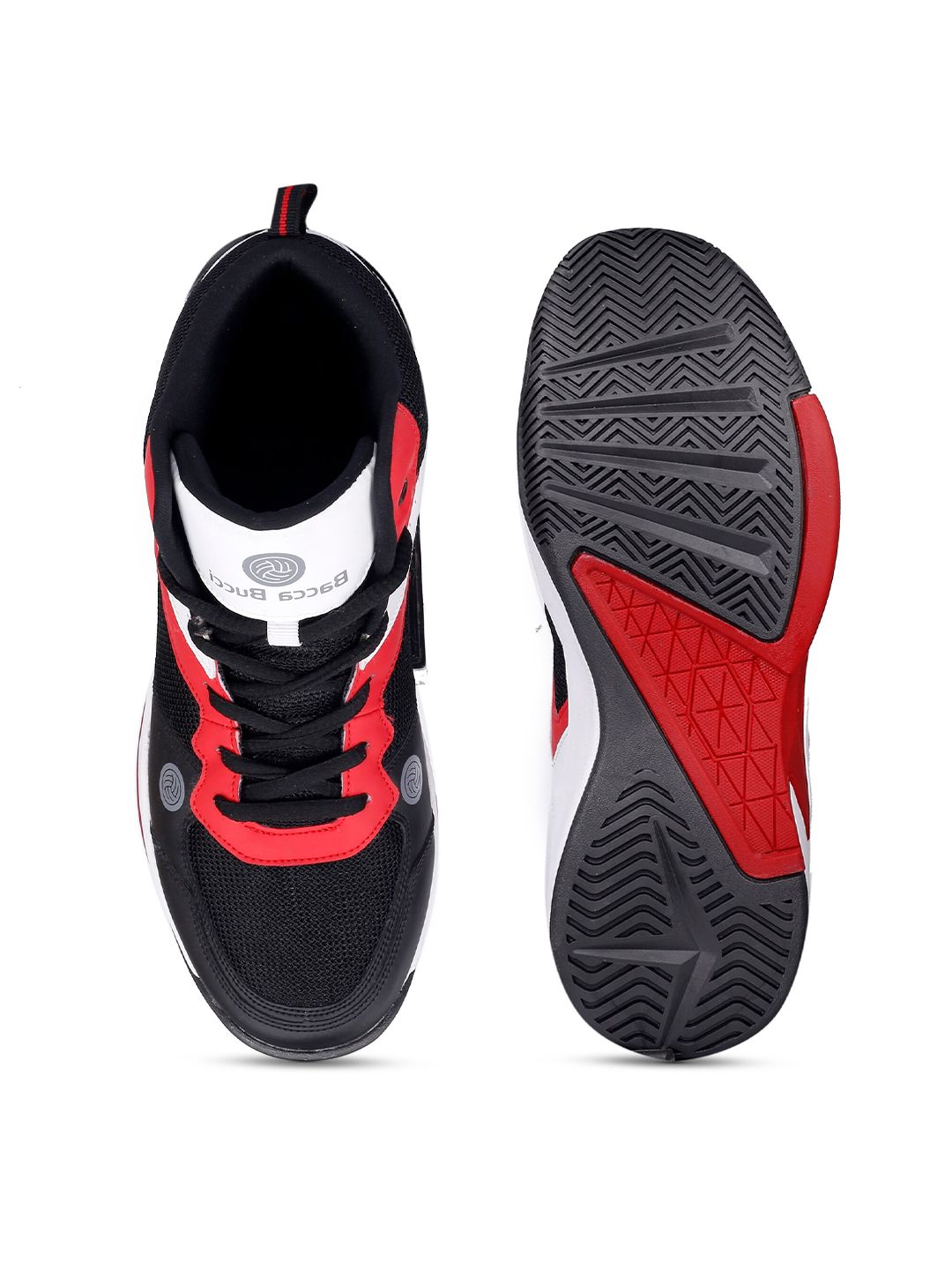  Bacca Bucci Men Black High-Top Basketball Shoes