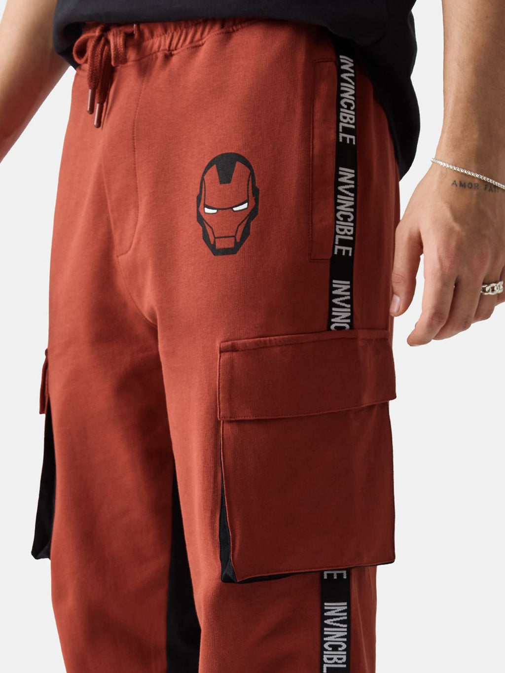  The Souled Store Men Red Iron Man Printed Joggers