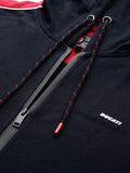  Ducati Men Navy Blue & Red Printed Hooded Sweatshirt