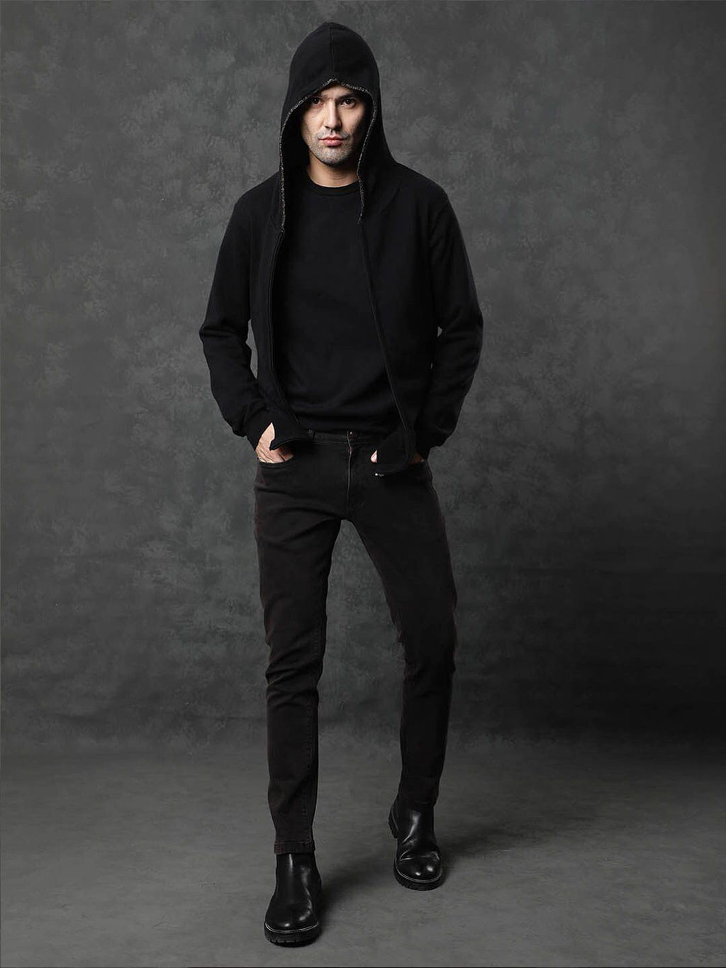  RARE RABBIT Hood Neck Cotton Sweatshirt