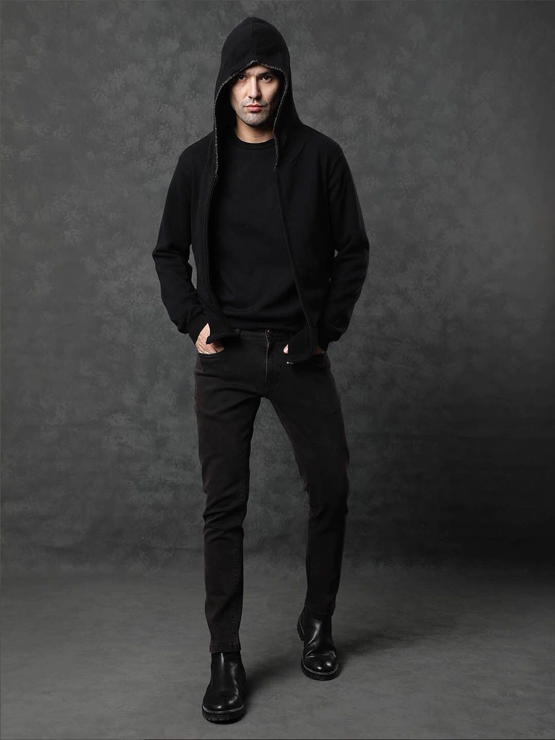  RARE RABBIT Hood Neck Cotton Sweatshirt