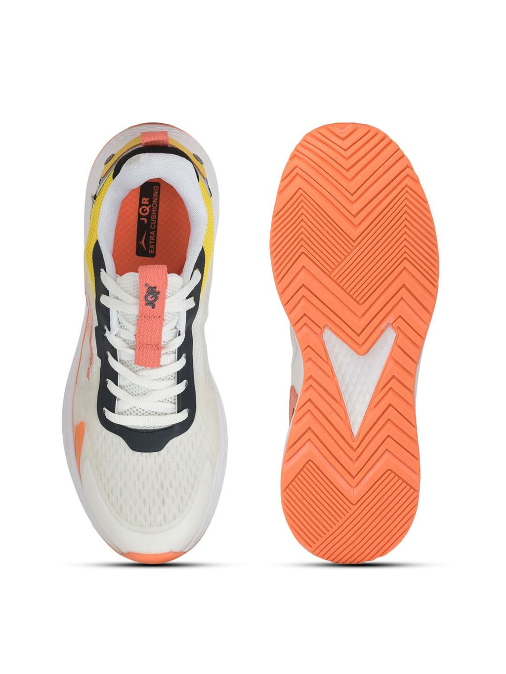  JQR Men White Mesh Running Shoes