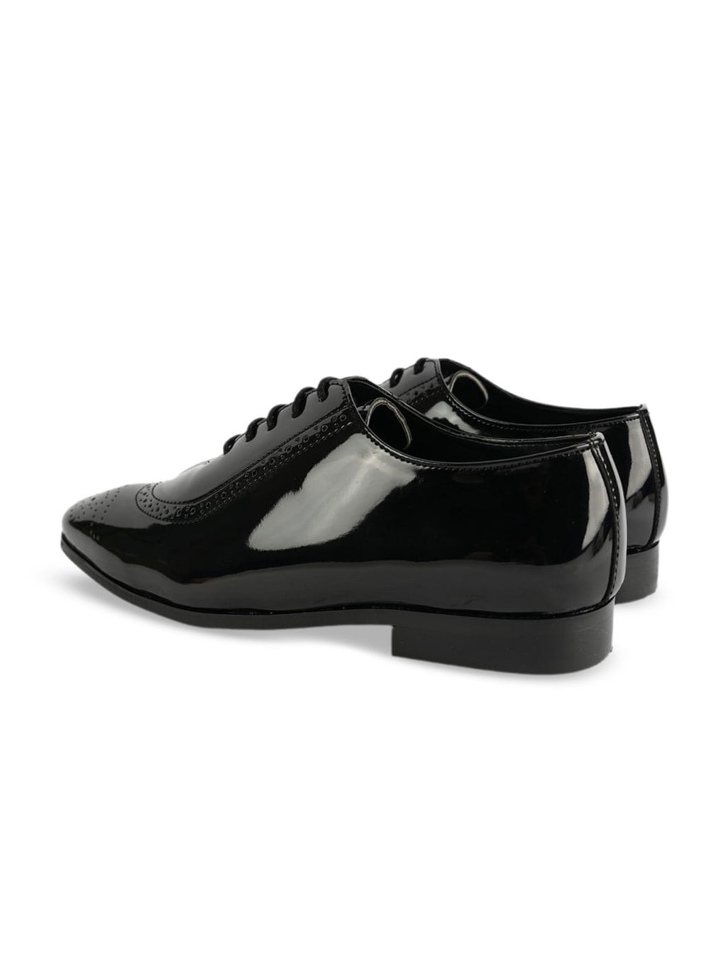  MONKSTORY Men Glossy Classic Textured Patent Leather Formal Oxfords