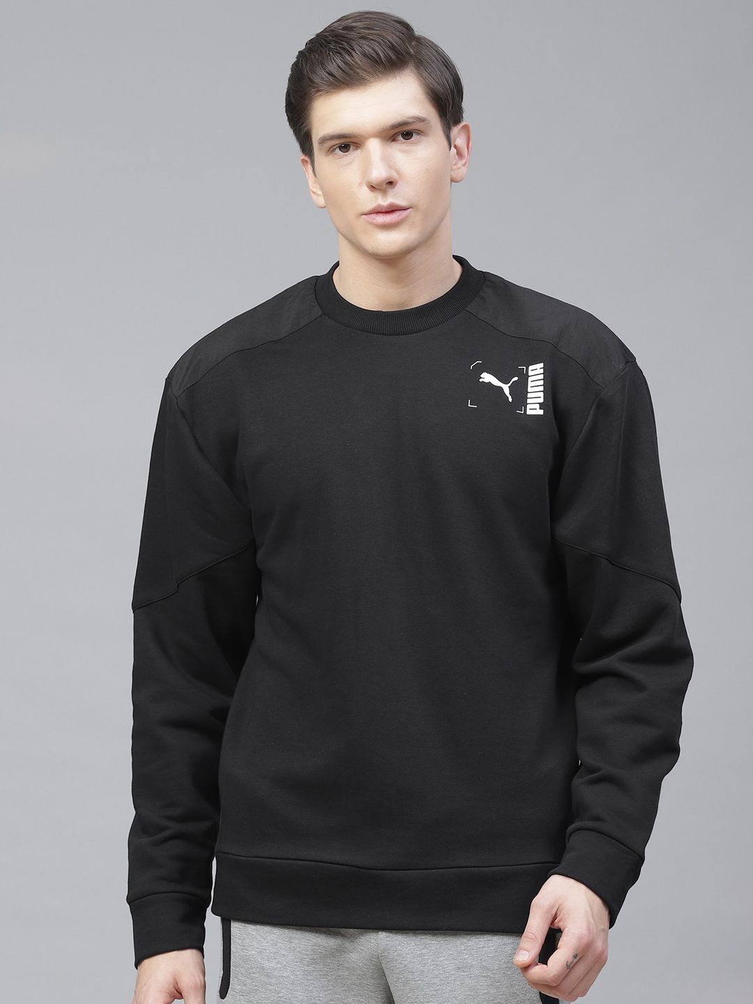  Puma Men Black NU-TILITY Crew Sweatshirt