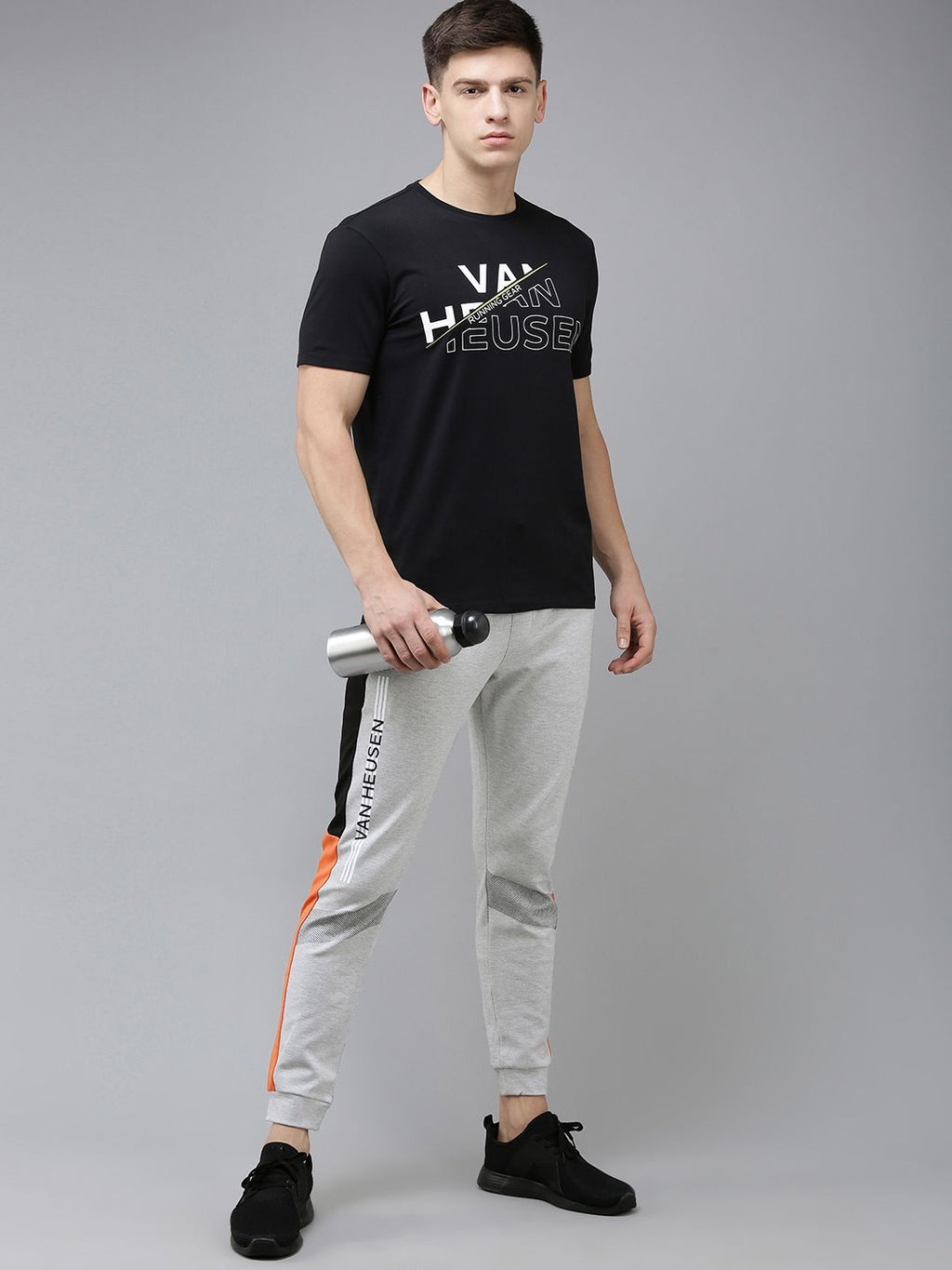  Van Heusen Flex Men Printed Mid Rise Slim Fit Sports Joggers