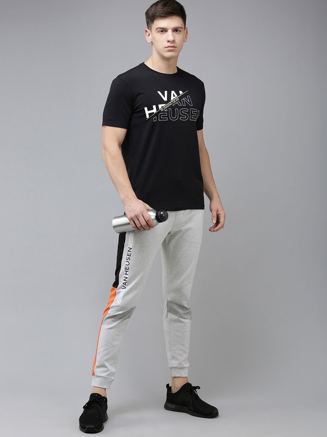  Van Heusen Flex Men Printed Mid Rise Slim Fit Sports Joggers
