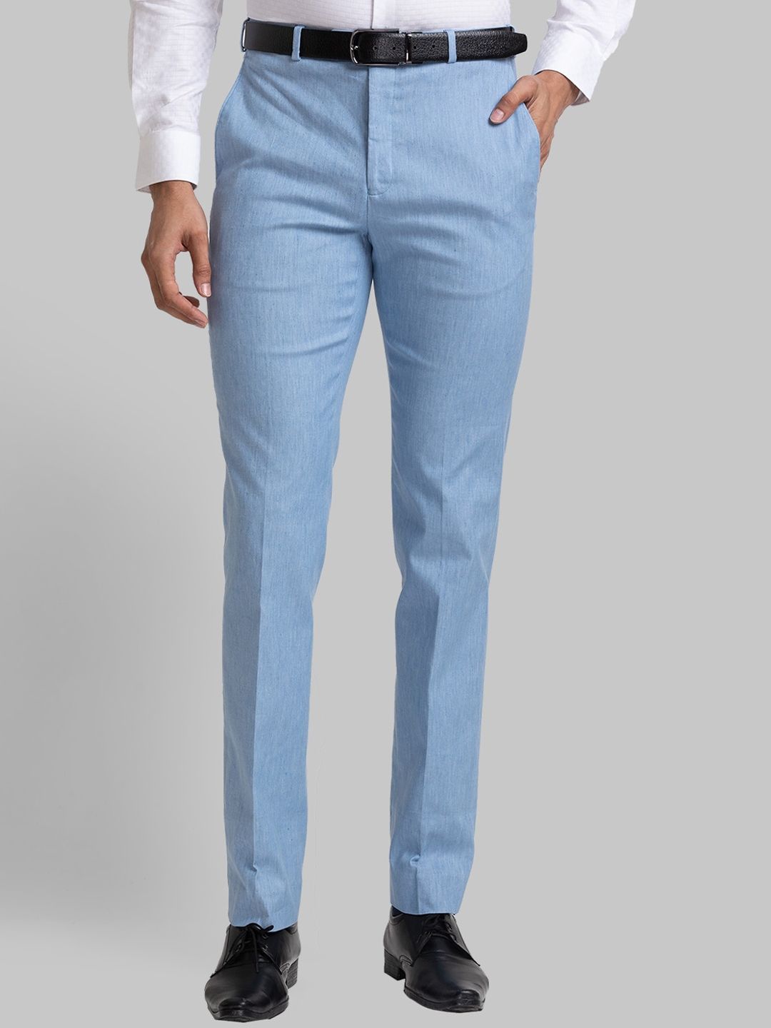 Raymond Men Contemporary Fit Flat Front Formal Trousers