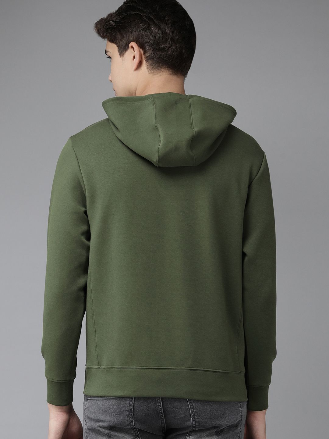  U.S. Polo Assn. Denim Co. Men Green Brand Logo Embossed Hooded Sweatshirt