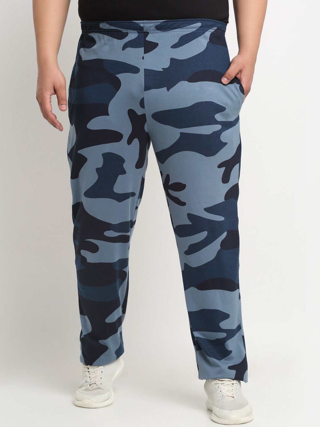  PlusS Men Plus Size Camouflage Printed Straight Cotton Track Pants