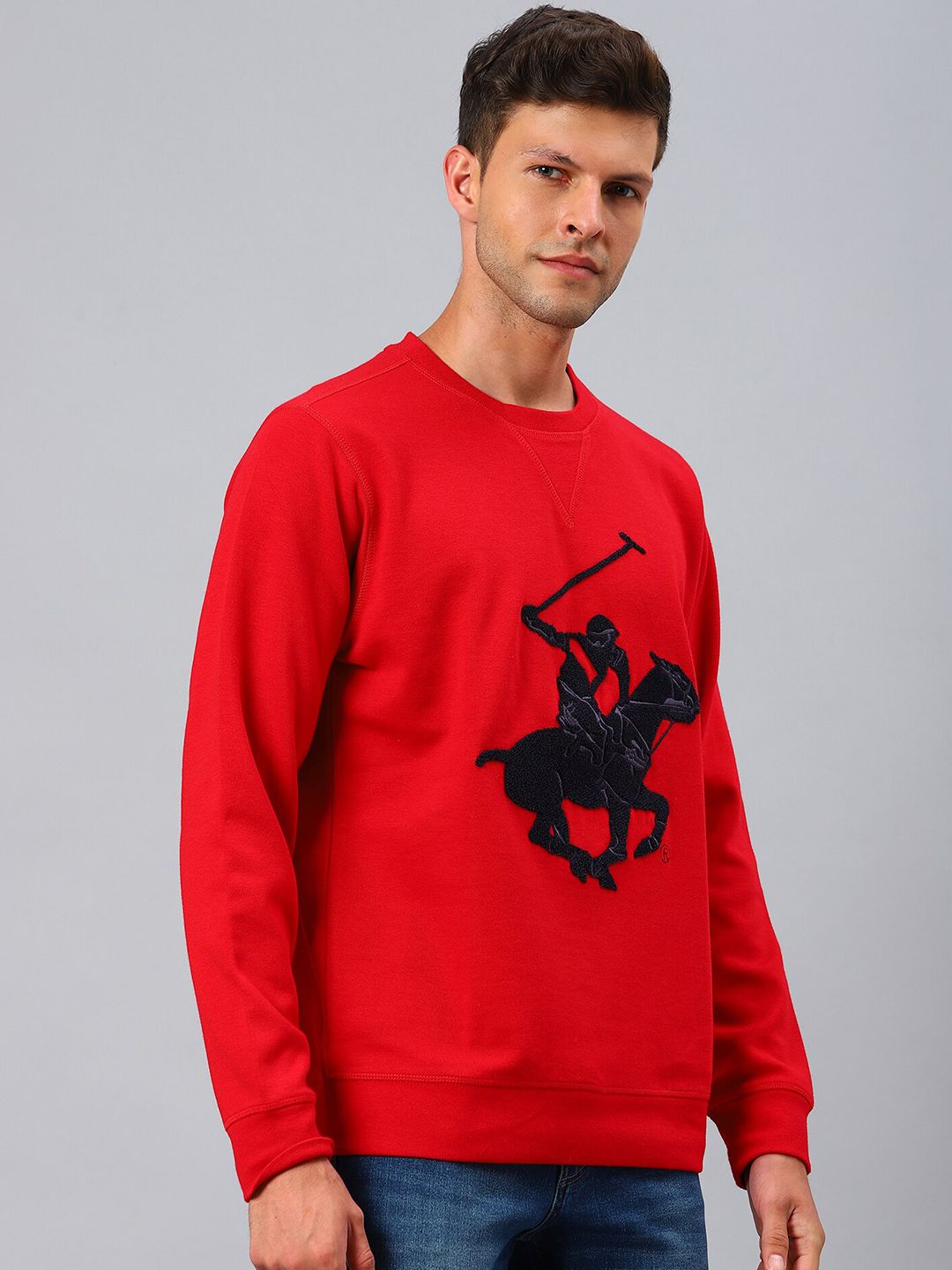  Beverly Hills Polo Club Men Red Printed Sweatshirt