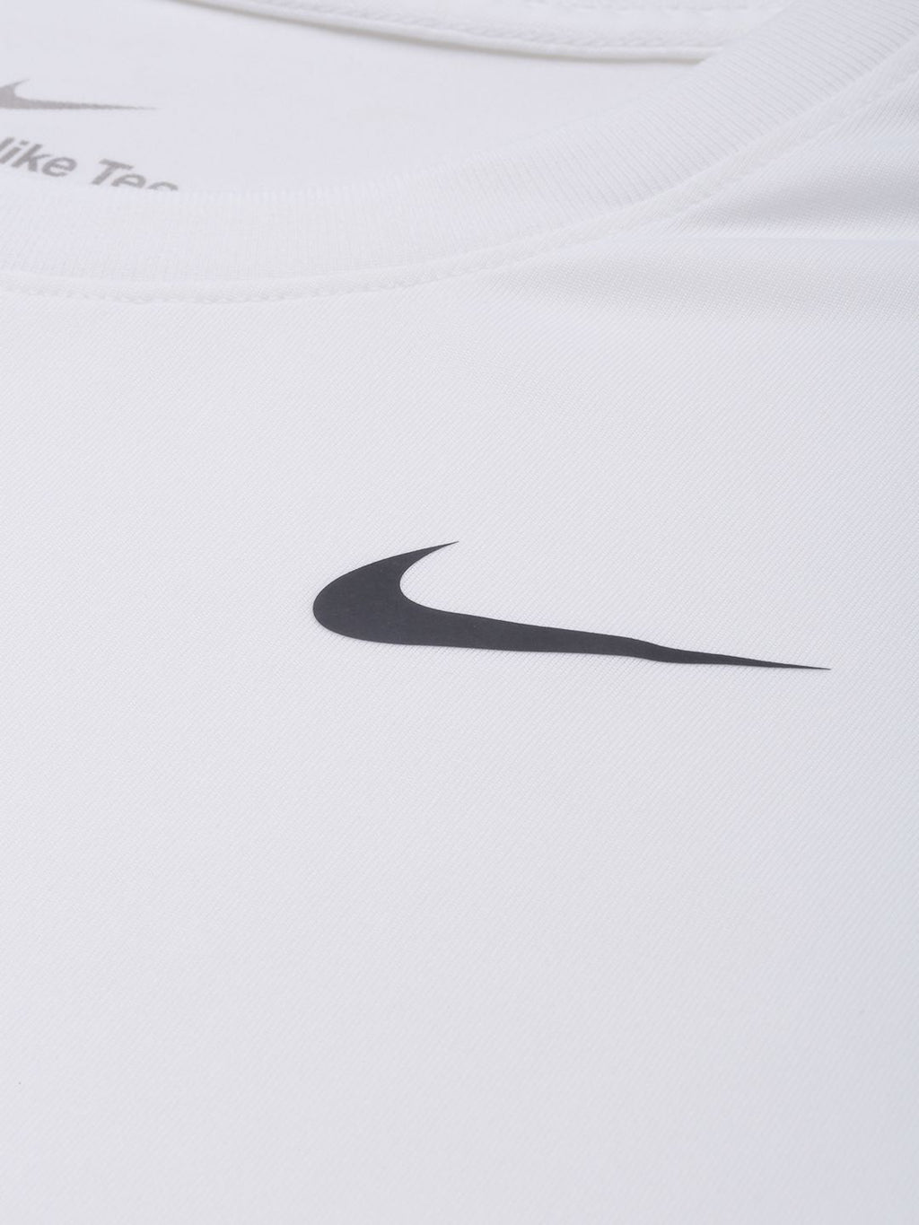  Nike Men White Brand Logo Detailed Solid Dri-FIT T-shirt