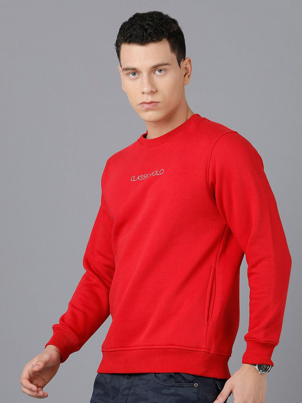  Classic Polo Men Red Cotton Sweatshirt