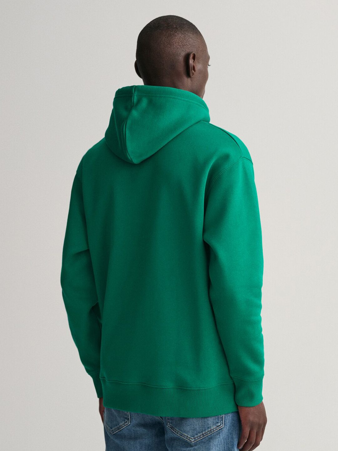  GANT Men Green Printed Hooded Sweatshirt