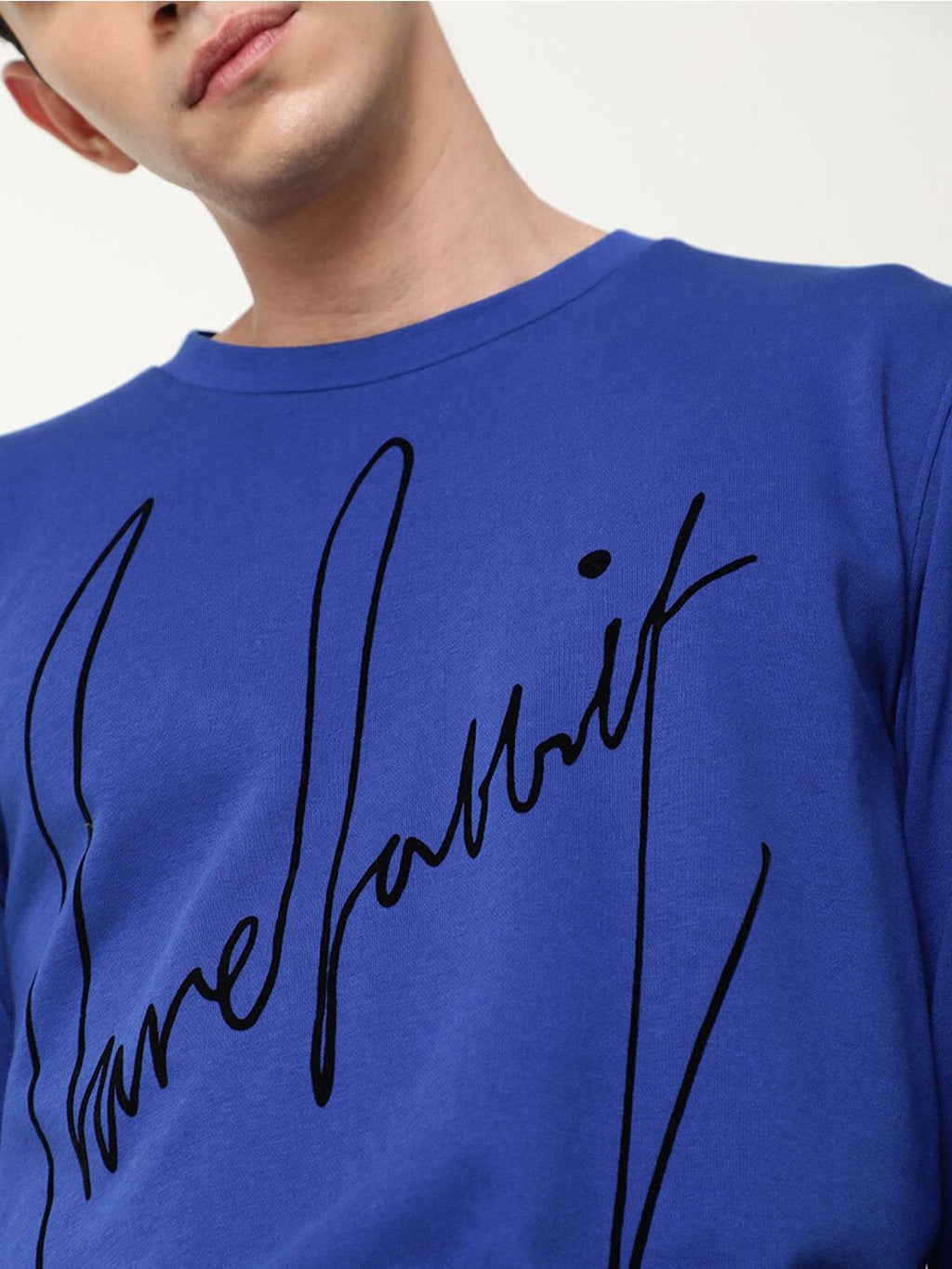  RARE RABBIT Men Blue Printed Cotton Sweatshirt