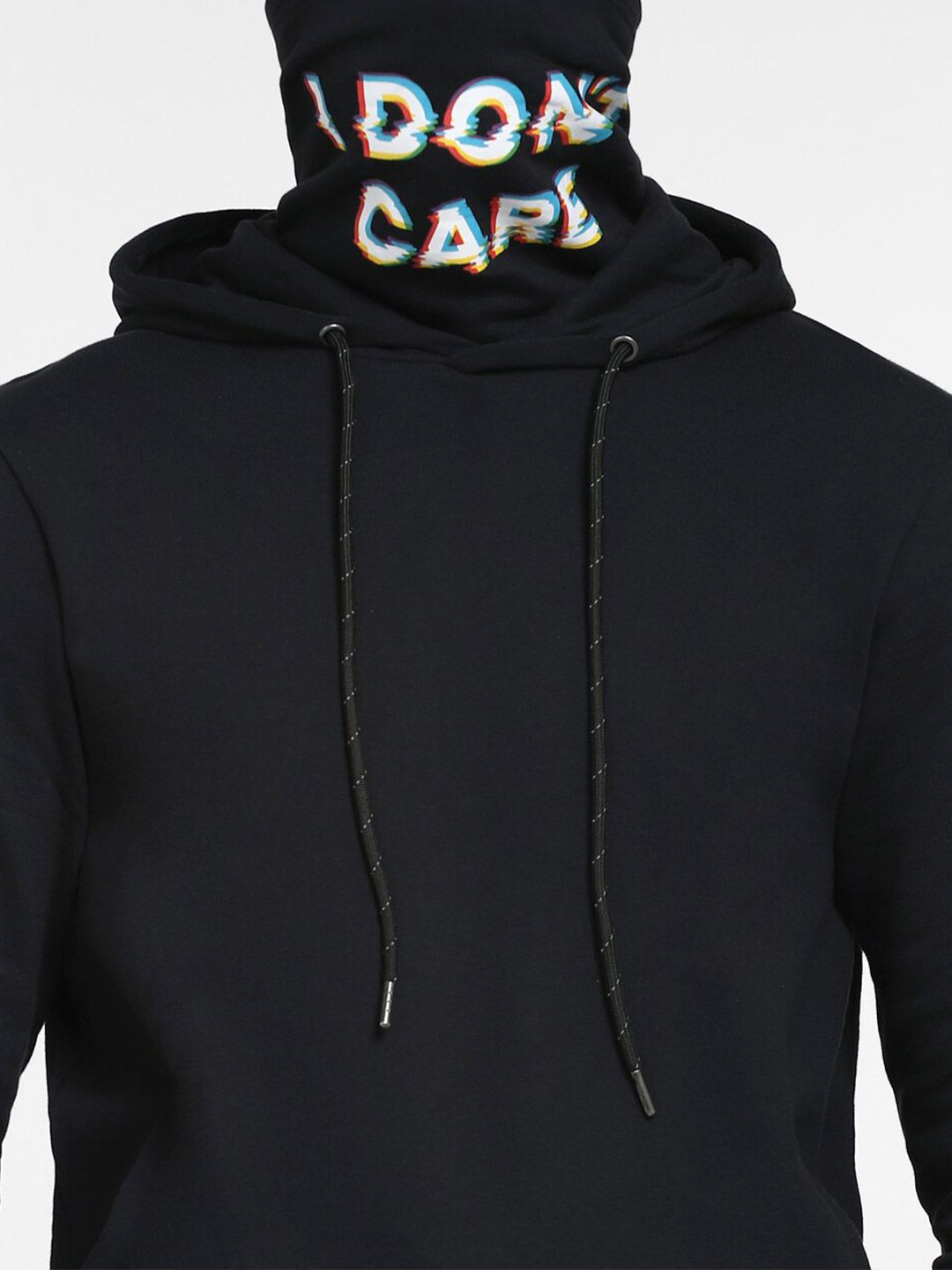  Jack & Jones Men Black Solid Hooded Sweatshirt