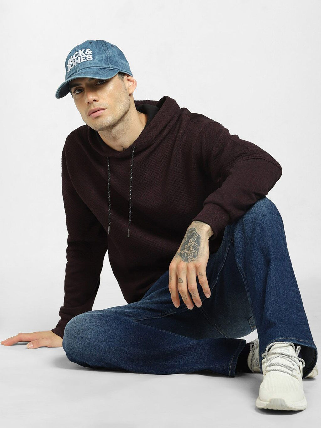  Jack & Jones Men Purple Hooded Sweatshirt