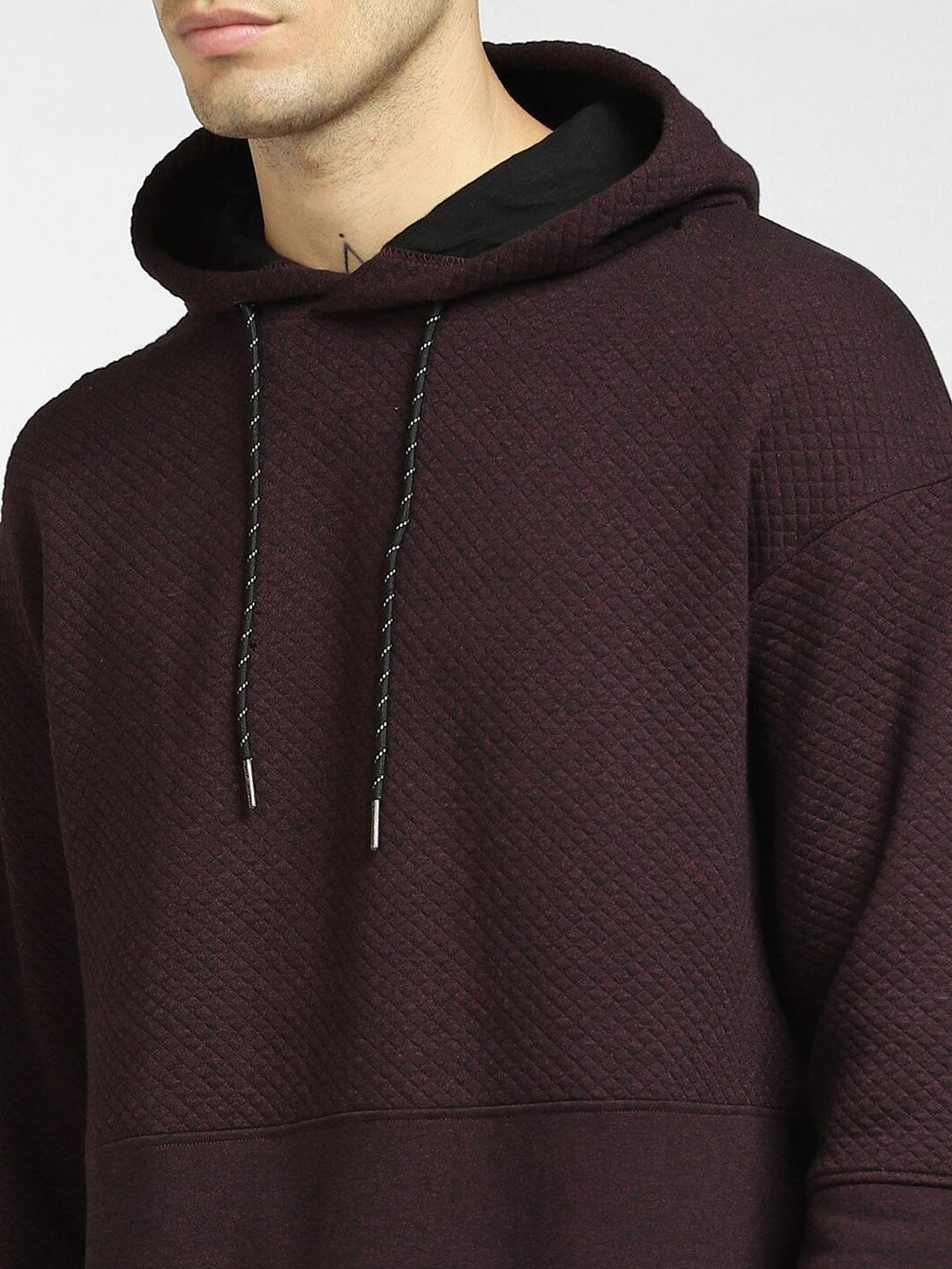  Jack & Jones Men Purple Hooded Sweatshirt