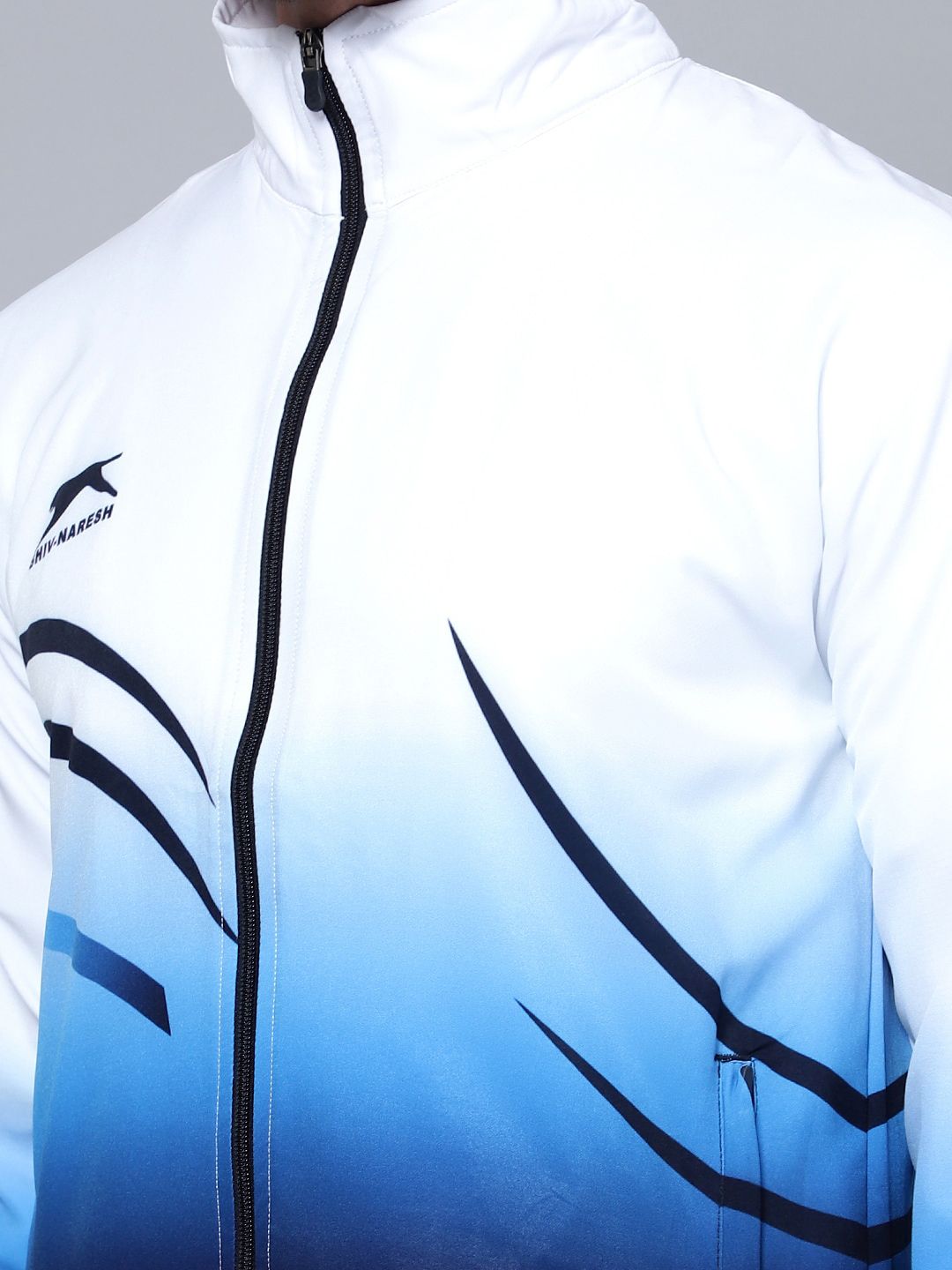  Shiv Naresh Men Colourblocked High Neck Sports Tracksuit