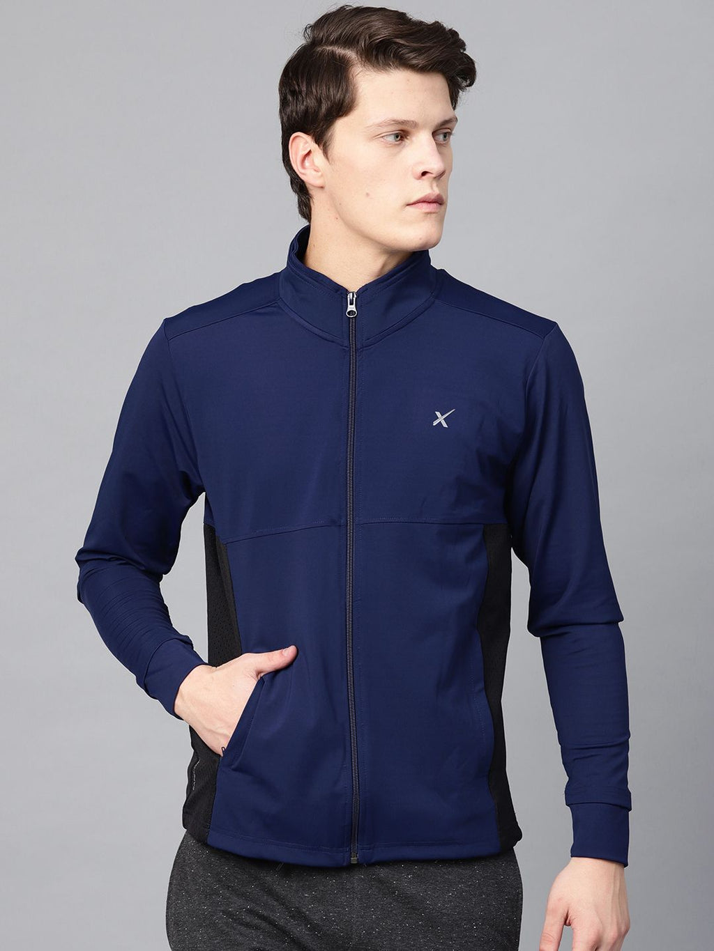  HRX By Hrithik Roshan Men Navy Blue Solid Training Rapid-Dry Sweatshirt