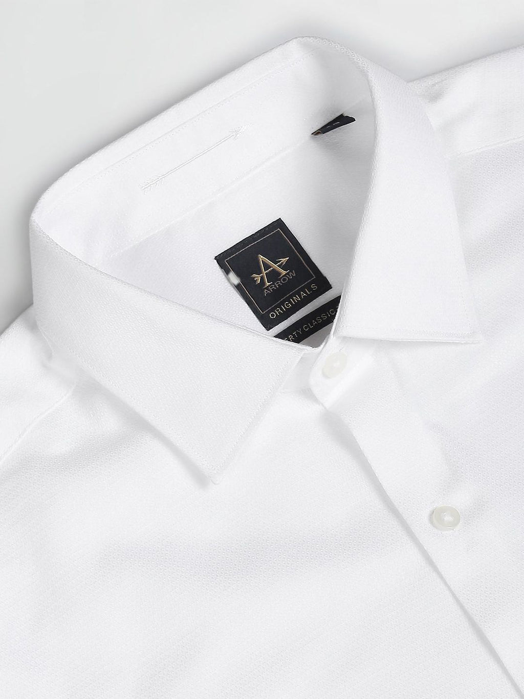  Arrow Textured Spread Collar Pure Cotton Formal Shirt