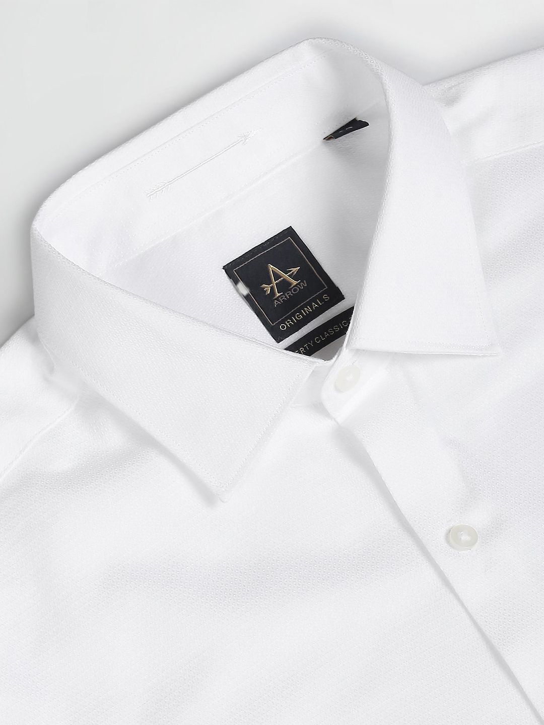  Arrow Textured Spread Collar Pure Cotton Formal Shirt