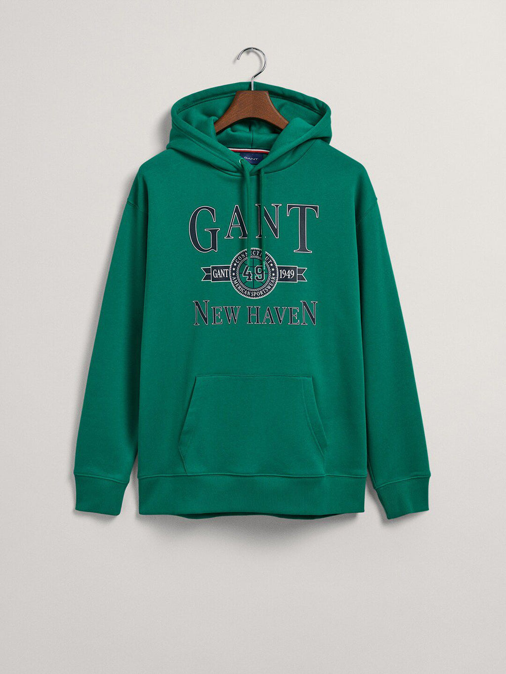  GANT Men Green Printed Hooded Sweatshirt