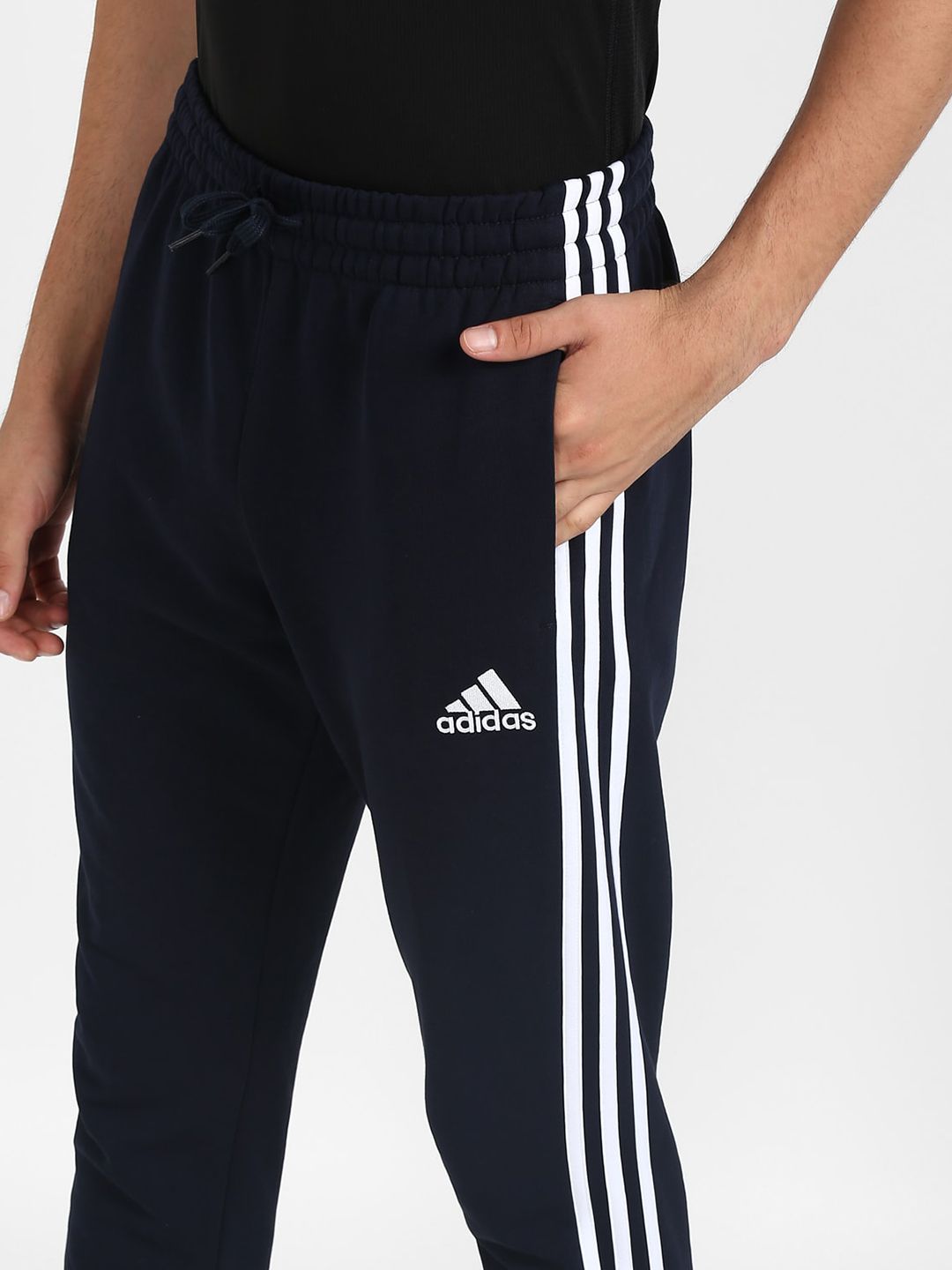  ADIDAS Men Blue Solid Cotton Track Pants