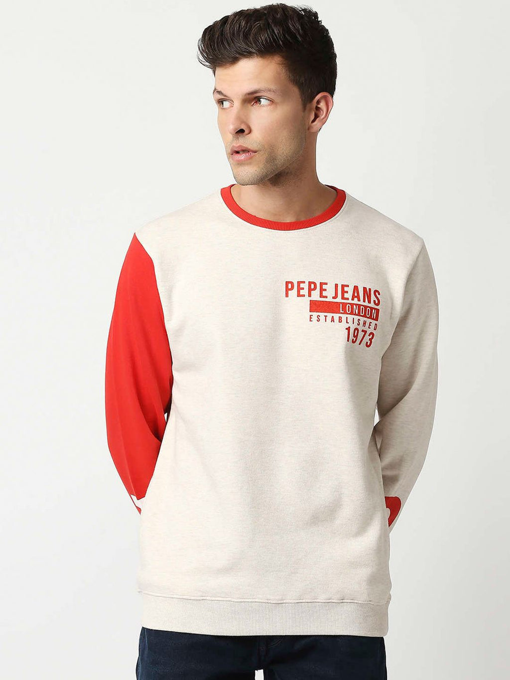  Pepe Jeans Men White Printed Sweatshirt
