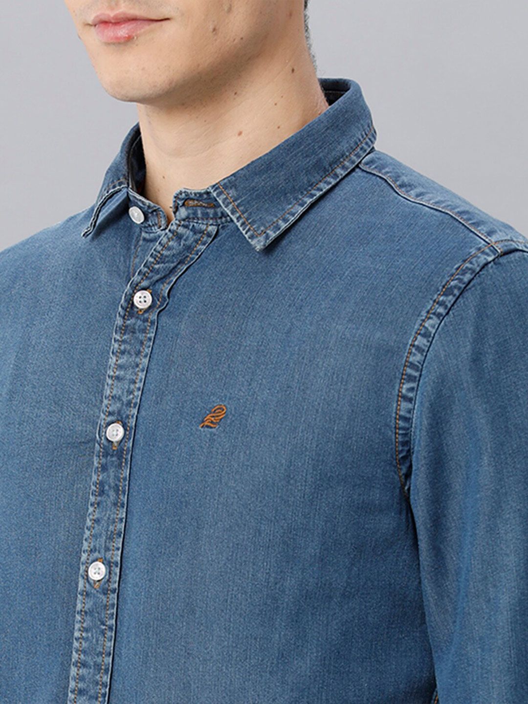  Double Two Faded Slim Fit Opaque Casual Shirt