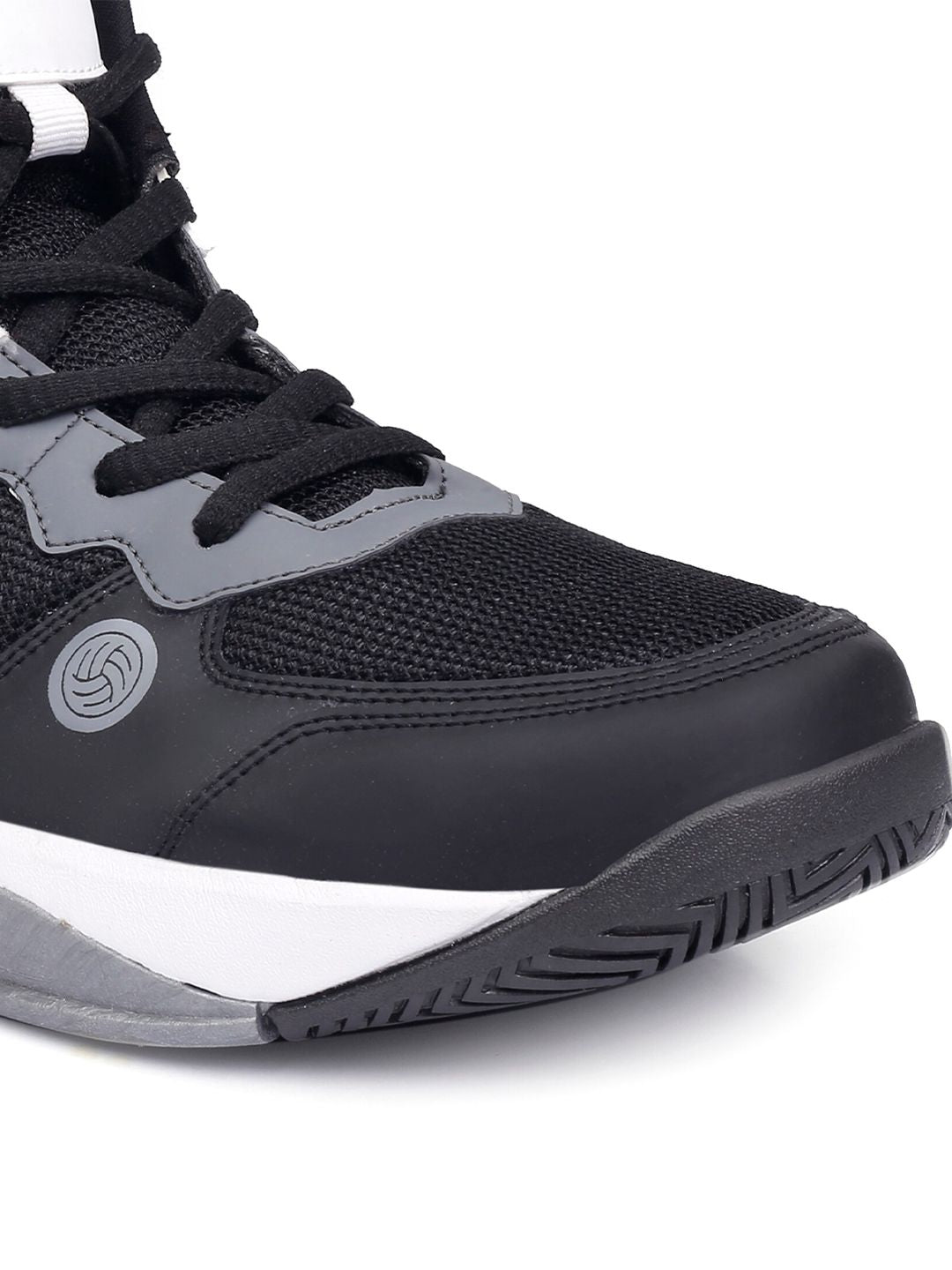  Bacca Bucci Men Black & Grey Mesh Mid-Top Basketball Shoes