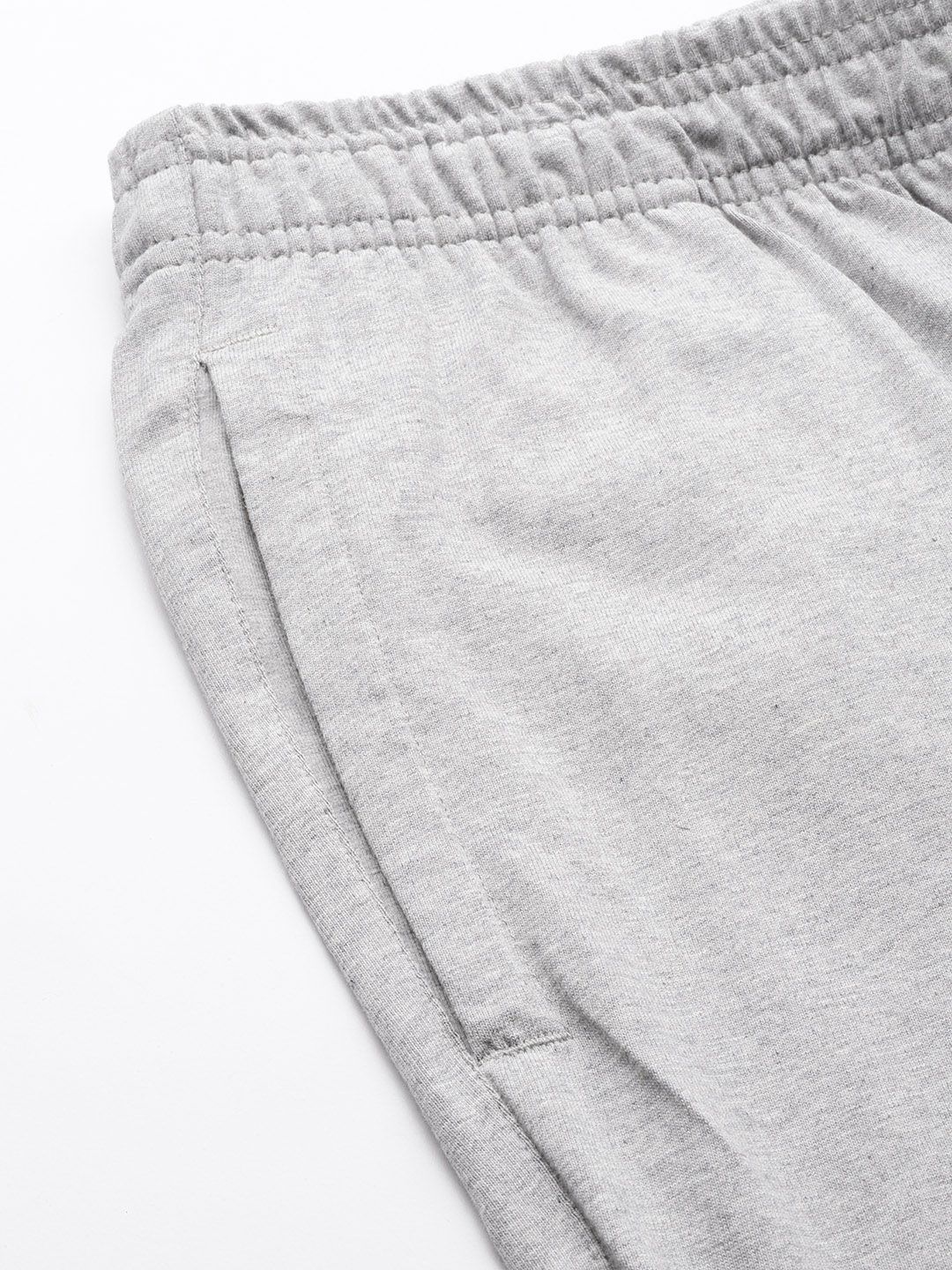  Reebok Men Grey Melange TE Vec Pure Cotton Solid Training Track Pants