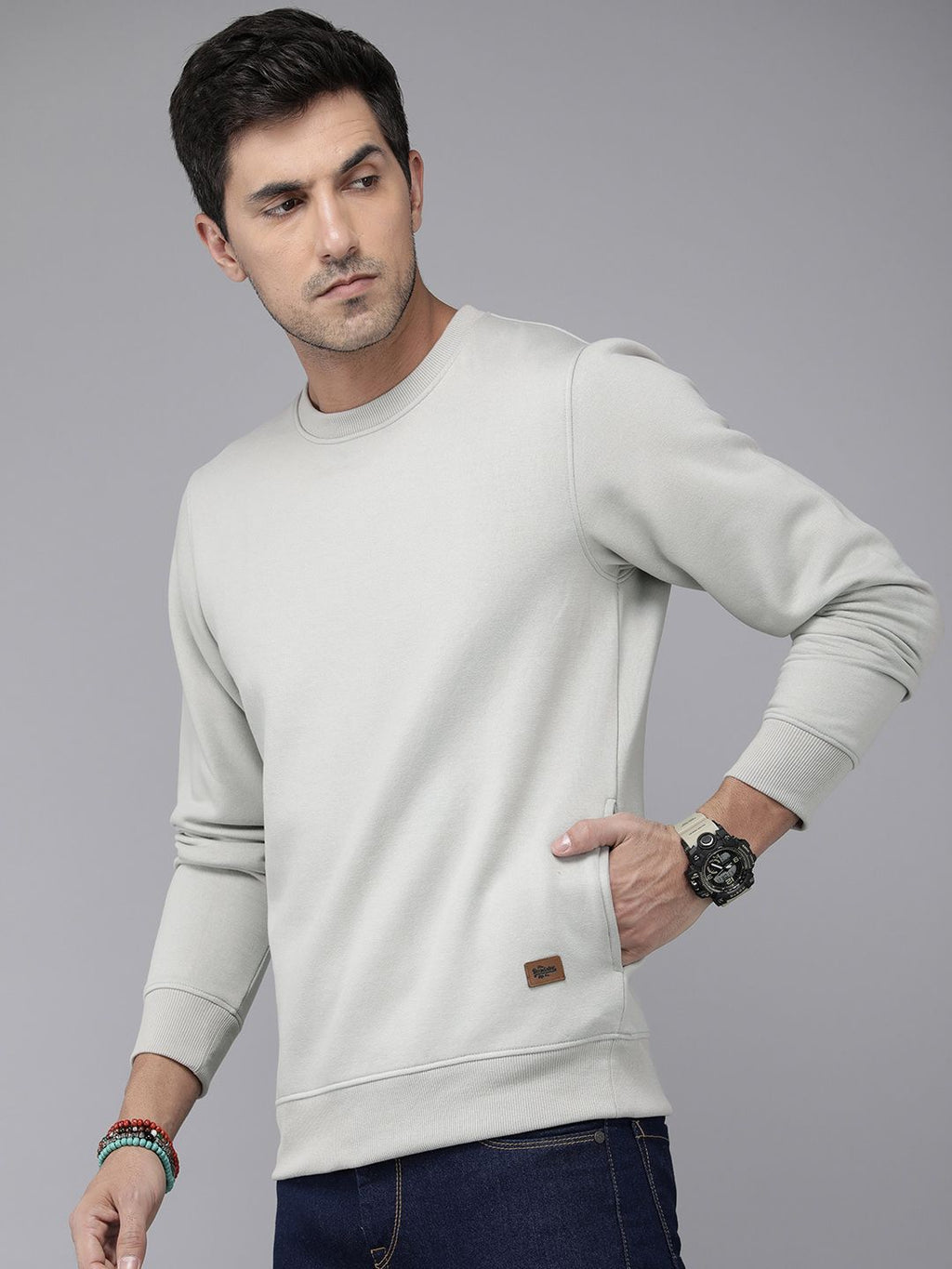  The Roadster Lifestyle Co. Men Solid Sweatshirt