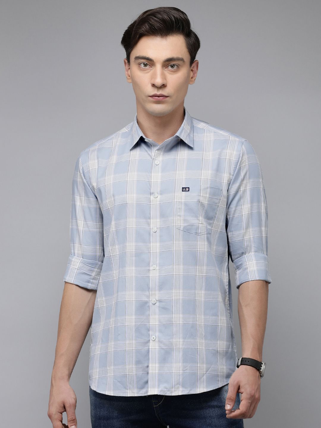  Arrow Sport Manhattan Slim Fit Checked Pure Cotton Casual Shirt